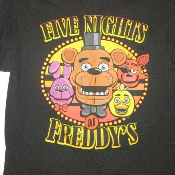 Five Nights At Freddy’s GANG Unisex Size XL T-SHIRT Kids YOUTH Game FNAF Graphic - Picture 2 of 4